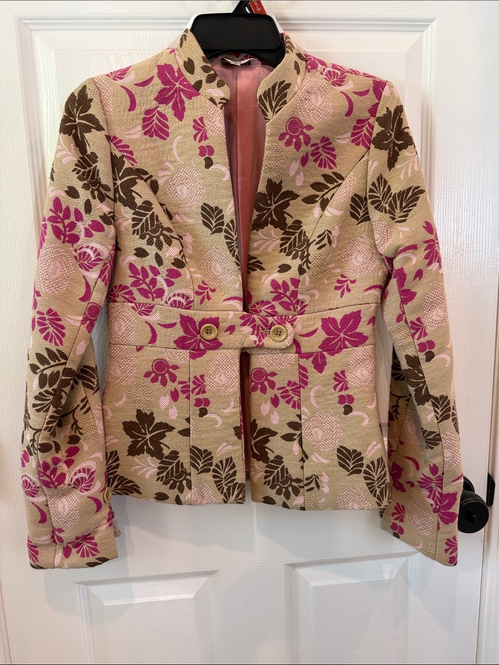 Liquid Jaquard Pink and Brown Jacket